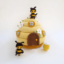 Load image into Gallery viewer, Beehive with Bees Amigurumi Crochet Pattern
