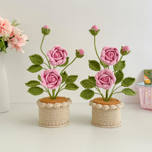 Load image into Gallery viewer, Handmade Crochet Rose in Pot