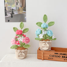 Load image into Gallery viewer, Handmade Crochet Mini Rose in Pot