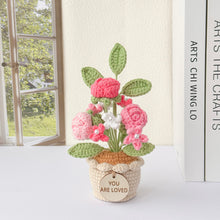 Load image into Gallery viewer, Handmade Crochet Mini Rose in Pot