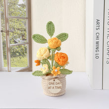 Load image into Gallery viewer, Handmade Crochet Mini Rose in Pot