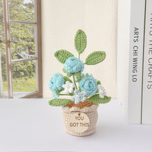 Load image into Gallery viewer, Handmade Crochet Mini Rose in Pot