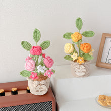 Load image into Gallery viewer, Handmade Crochet Mini Rose in Pot