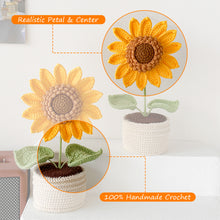 Load image into Gallery viewer, Handmade Crochet Ultra Sunflower in Pot