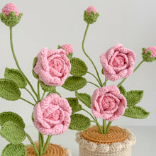 Load image into Gallery viewer, Handmade Crochet Rose in Pot