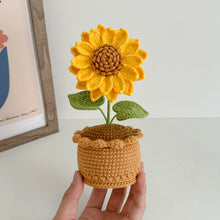 Load image into Gallery viewer, Handmade Crochet Classic Sunflower in Pot