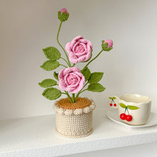 Load image into Gallery viewer, Handmade Crochet Rose in Pot