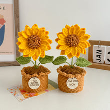 Load image into Gallery viewer, Handmade Crochet Classic Sunflower in Pot