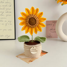 Load image into Gallery viewer, Handmade Crochet Ultra Sunflower in Pot