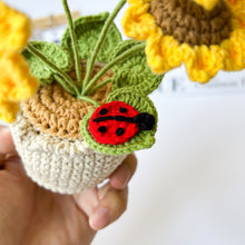 Load image into Gallery viewer, Handmade Crochet Mini Sunflower in Pot
