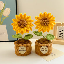 Load image into Gallery viewer, Kiyarnmi Handmade Crochet Classic Sunflower in Pot
