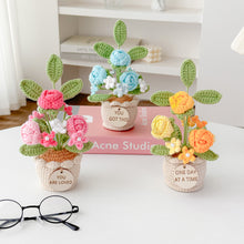 Load image into Gallery viewer, Handmade Crochet Mini Rose in Pot
