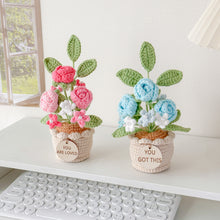 Load image into Gallery viewer, Handmade Crochet Mini Rose in Pot
