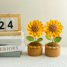 Load image into Gallery viewer, Kiyarnmi Handmade Crochet Classic Sunflower in Pot

