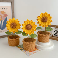 Load image into Gallery viewer, Handmade Crochet Classic Sunflower in Pot
