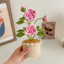 Load image into Gallery viewer, Handmade Crochet Rose in Pot
