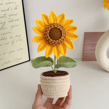 Load image into Gallery viewer, Handmade Crochet Ultra Sunflower in Pot
