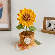 Load image into Gallery viewer, Handmade Crochet Classic Sunflower in Pot
