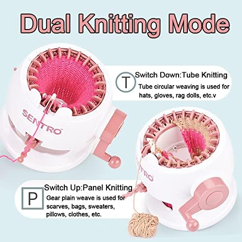 22 Needles Knitting Machine with Row Counter and Plain/Tube Weave